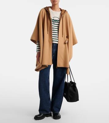 Belted wool-blend cape | Moncler