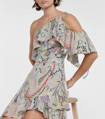 Robe asymétrique imprimée en soie | Etro