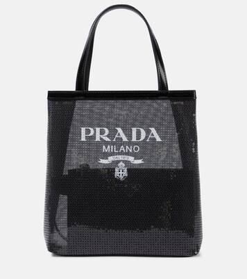 Tote Bag aus Mesh mit Pailletten | Prada