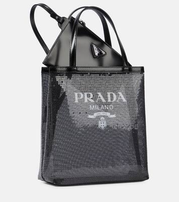 Tote Bag aus Mesh mit Pailletten | Prada
