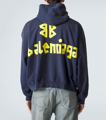 Sweat-shirt à capuche Tape en coton | Balenciaga