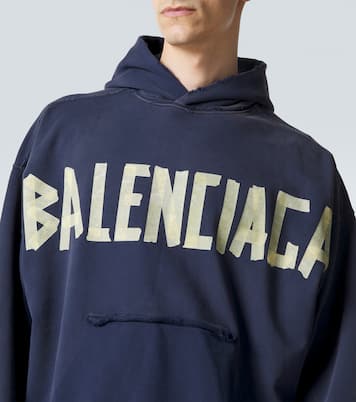 Sweat-shirt à capuche Tape en coton | Balenciaga