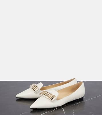 Gala embellished leather ballet flats | Jimmy Choo