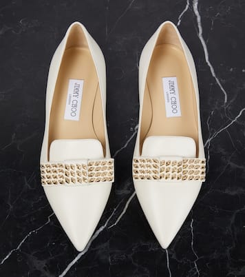Gala embellished leather ballet flats | Jimmy Choo