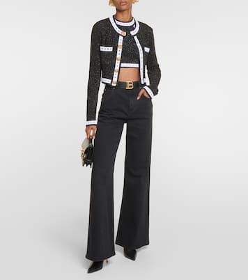 Cropped-Top aus einem Wollgemisch | Balmain