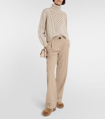 Pantalon droit en laine mélangée | Brunello Cucinelli