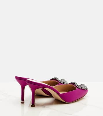 Mules Hangisimu 70 de satén adornados | Manolo Blahnik