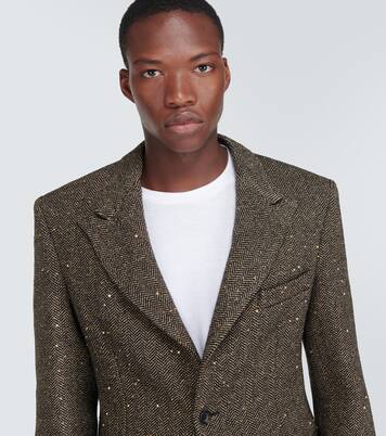 Herringbone wool-blend jacket  | Winnie New York