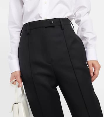 Pantalon tapered en laine mélangée | Prada