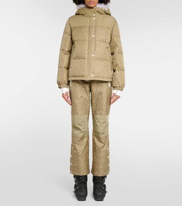 Logo shearling-trimmed down jacket | Yves Salomon