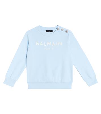 Logo cotton jersey sweatshirt | Balmain Kids