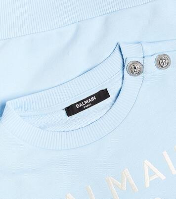 Logo cotton jersey sweatshirt | Balmain Kids