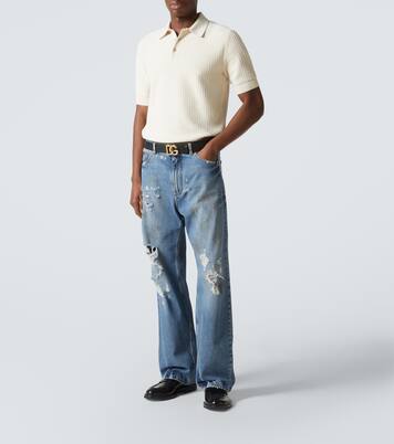DG knitted cotton polo shirt | Dolce&Gabbana
