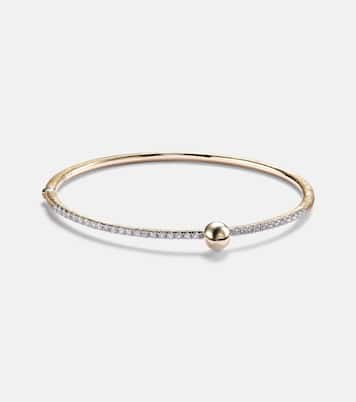 Ball 14kt gold bangle with diamonds | Rainbow K