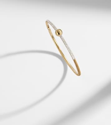 Ball 14kt gold bangle with diamonds | Rainbow K
