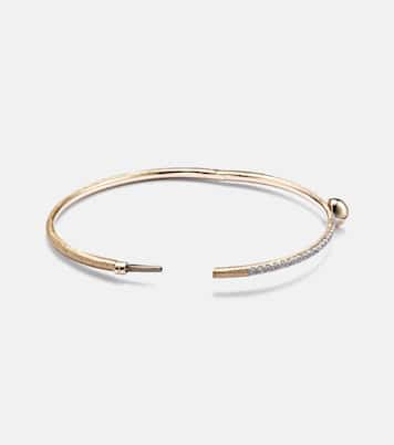 Ball 14kt gold bangle with diamonds | Rainbow K