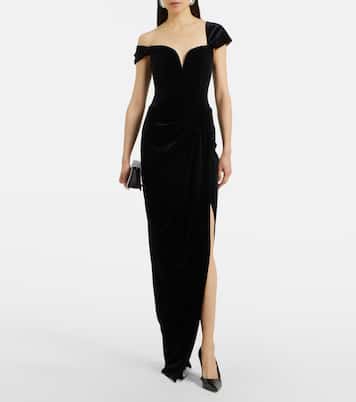 Abito lungo bustier in velluto | Alex Perry