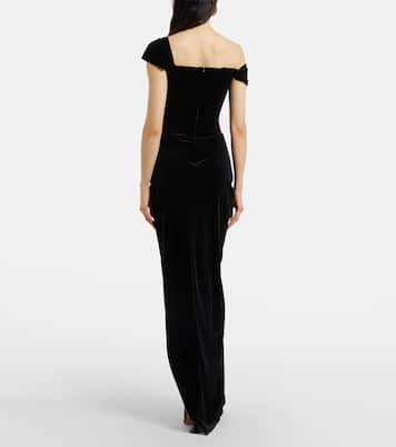 Abito lungo bustier in velluto | Alex Perry
