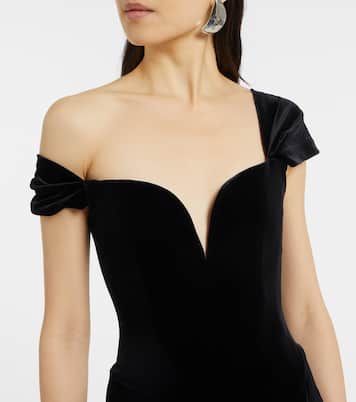 Abito lungo bustier in velluto | Alex Perry