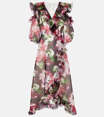 Abito lungo Aria in organza di seta | Costarellos