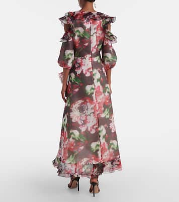 Abito lungo Aria in organza di seta | Costarellos