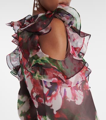 Abito lungo Aria in organza di seta | Costarellos