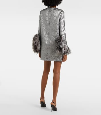 Feather-trimmed lamé minidress | Dolce&Gabbana