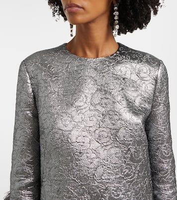 Feather-trimmed lamé minidress | Dolce&Gabbana