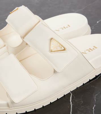 Logo leather sandals | Prada