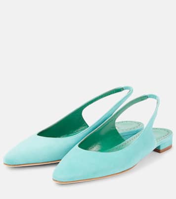 Ballerine slingback Sawra 10 in suede | Manolo Blahnik