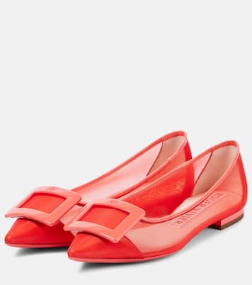 Gommettine leather-trimmed ballet flats | Roger Vivier