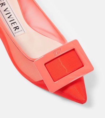 Gommettine leather-trimmed ballet flats | Roger Vivier