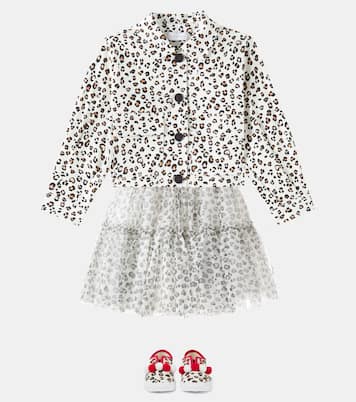 Gonna in tulle con stampa leopardata | Monnalisa