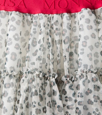 Gonna in tulle con stampa leopardata | Monnalisa