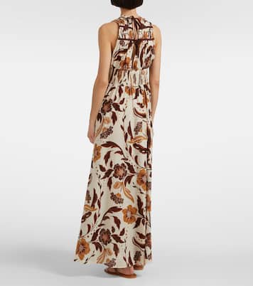 Robe longue Chiara en coton à fleurs | Poupette St Barth