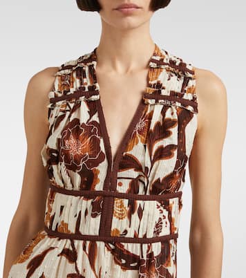 Robe longue Chiara en coton à fleurs | Poupette St Barth