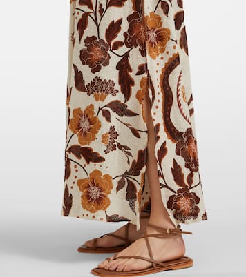 Robe longue Chiara en coton à fleurs | Poupette St Barth