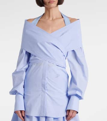 Draped cotton poplin blouse | Patou
