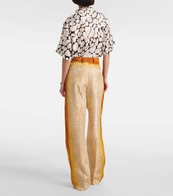 Porters printed silk wide-leg pants | Dries Van Noten