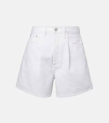 Rhoda pleated high-rise denim shorts | Agolde