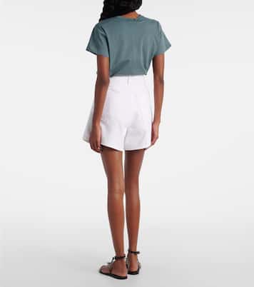 Rhoda pleated high-rise denim shorts | Agolde