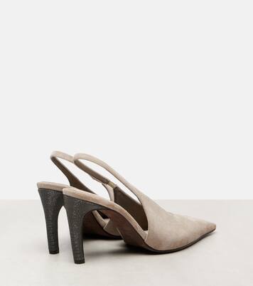 80 Monili suede slingback pumps | Brunello Cucinelli