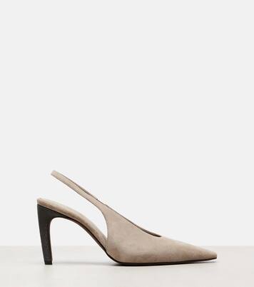 80 Monili suede slingback pumps | Brunello Cucinelli