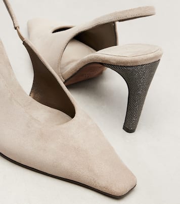 80 Monili suede slingback pumps | Brunello Cucinelli