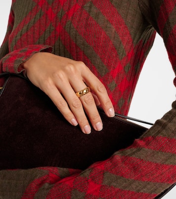 Shield Segment gold-plated sterling silver ring | Burberry