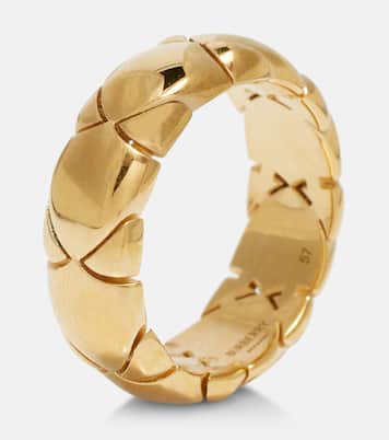 Shield Segment gold-plated sterling silver ring | Burberry