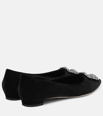 Hangisi embellished velvet ballet flats | Manolo Blahnik