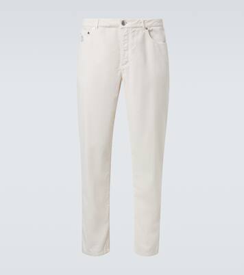 Cotton corduroy straight pants | Brunello Cucinelli