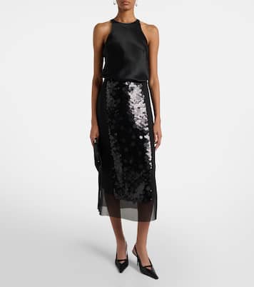 Cambo sequined chiffon midi skirt | Joseph