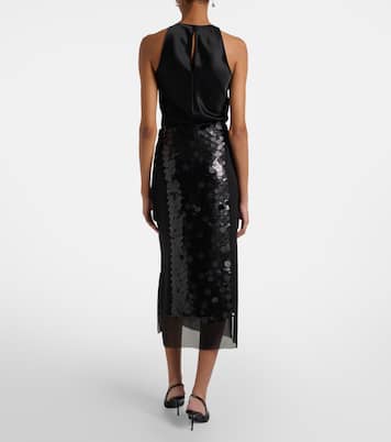 Cambo sequined chiffon midi skirt | Joseph